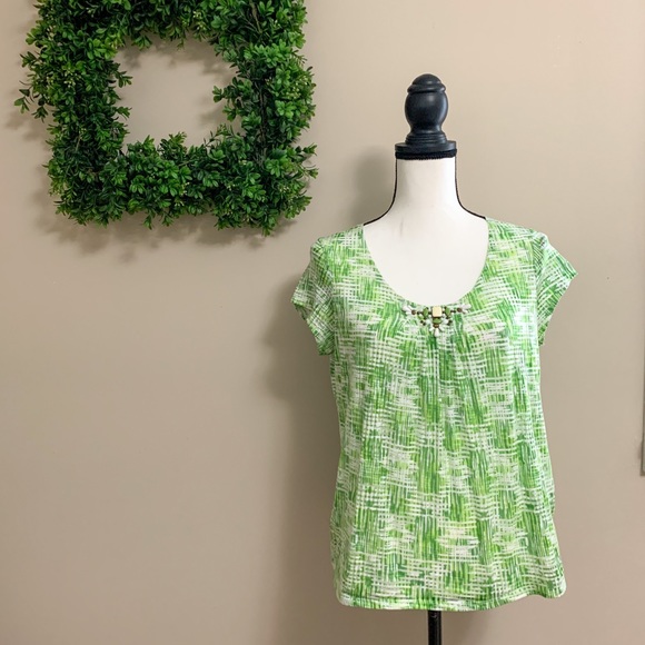Ruby Rd. Tops - Ruby Road tee with beading PM EUC